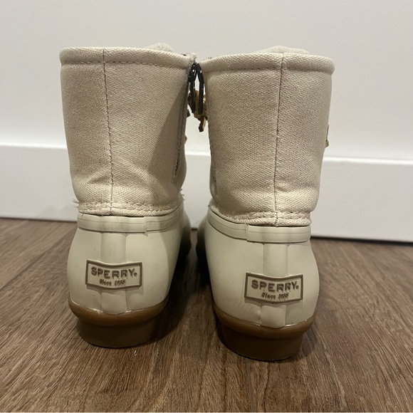 Sperry Duck Boots Cream and Gold Womens Size 6 - Picture 4 of 12